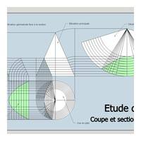 fig 4/ Tracé de la vue de face géométrale du cône...